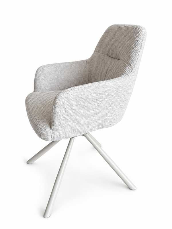 Florine Draaibare Eetkamerstoel - Beige met beige poten