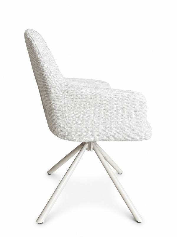 Florine Draaibare Eetkamerstoel - Beige met beige poten