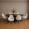 Florine Draaibare Eetkamerstoel - Beige met beige poten