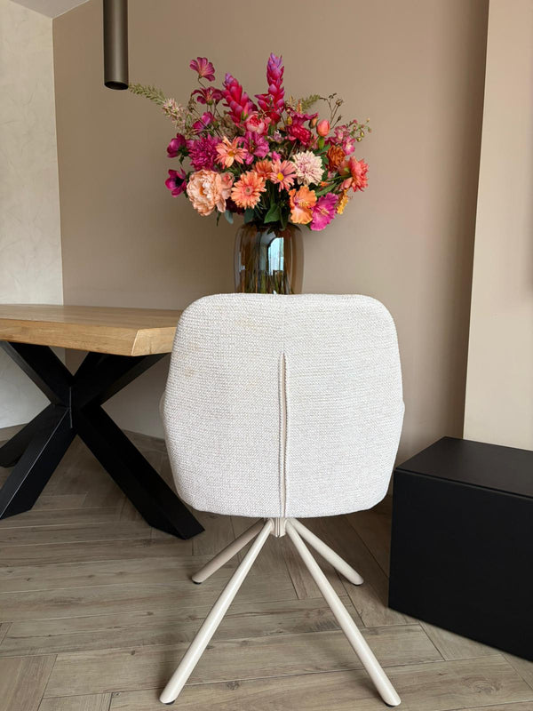 Florine Draaibare Eetkamerstoel - Beige met beige poten