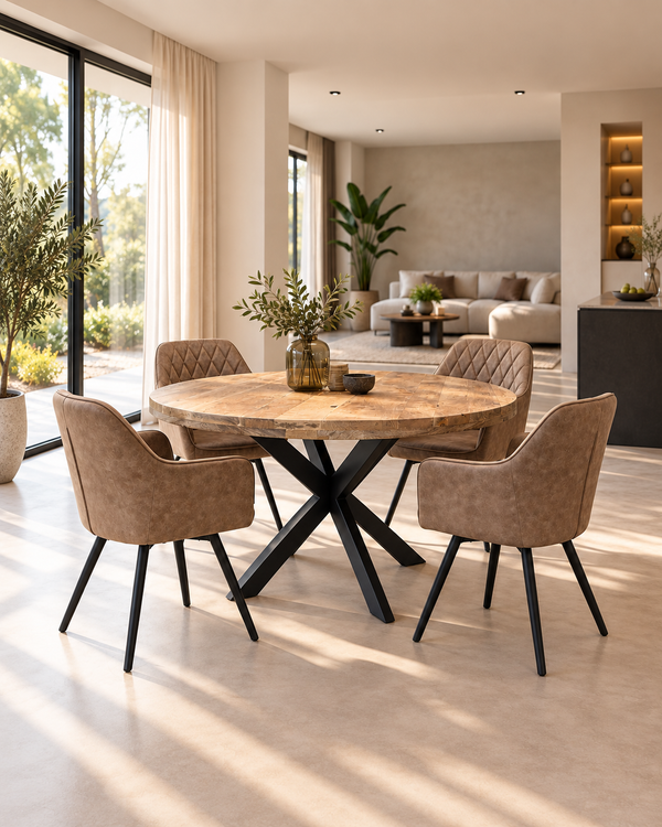 Sila Tafel & Brione Stoelen - Combideal - 4 Stoelen
