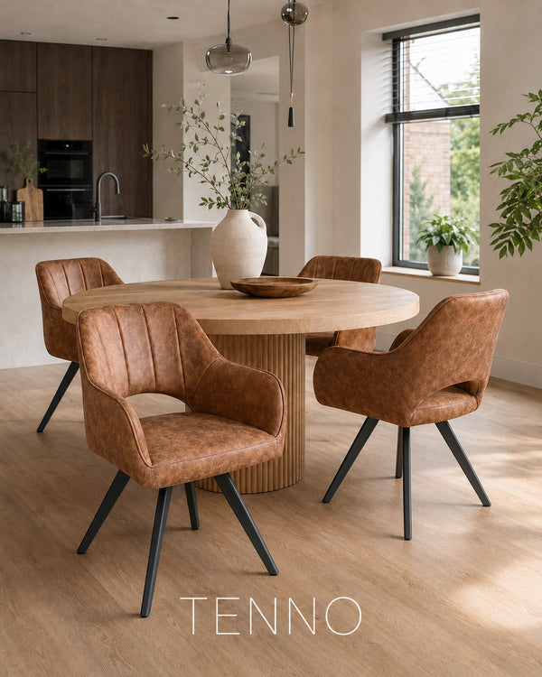Tenno draaibare stoel - Cognac