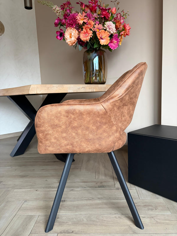 Tenno draaibare stoel - Cognac