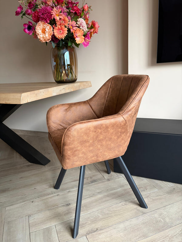 Tenno draaibare stoel - Cognac