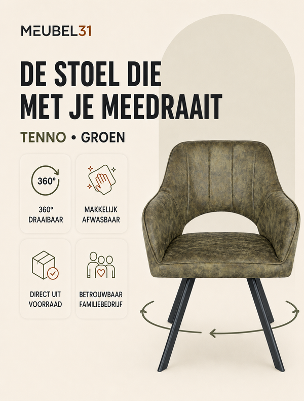 Tenno draaibare stoel - Groen